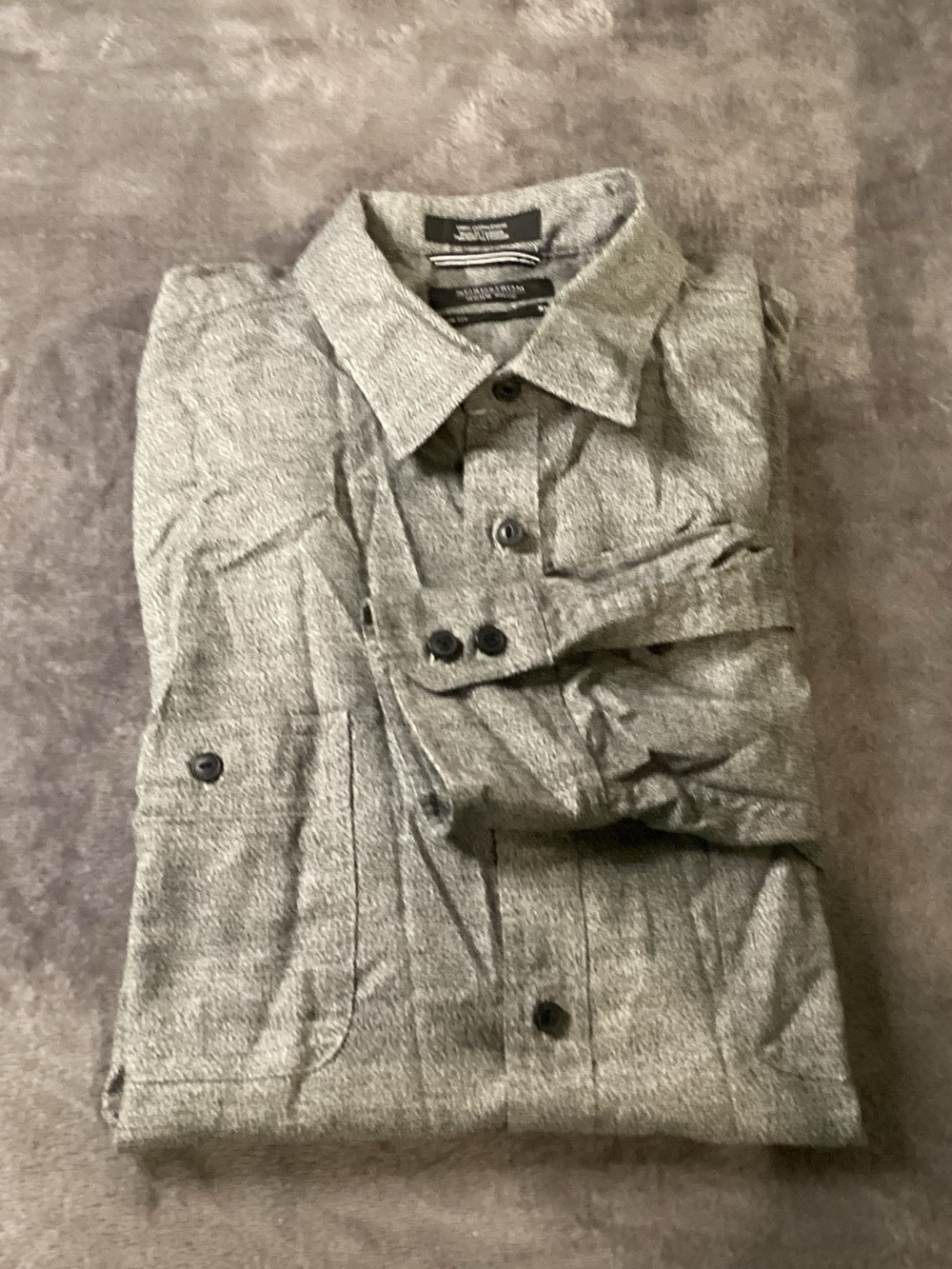 Nordstrom Men's Gray Lightweight Button-Up Shirt Jacket